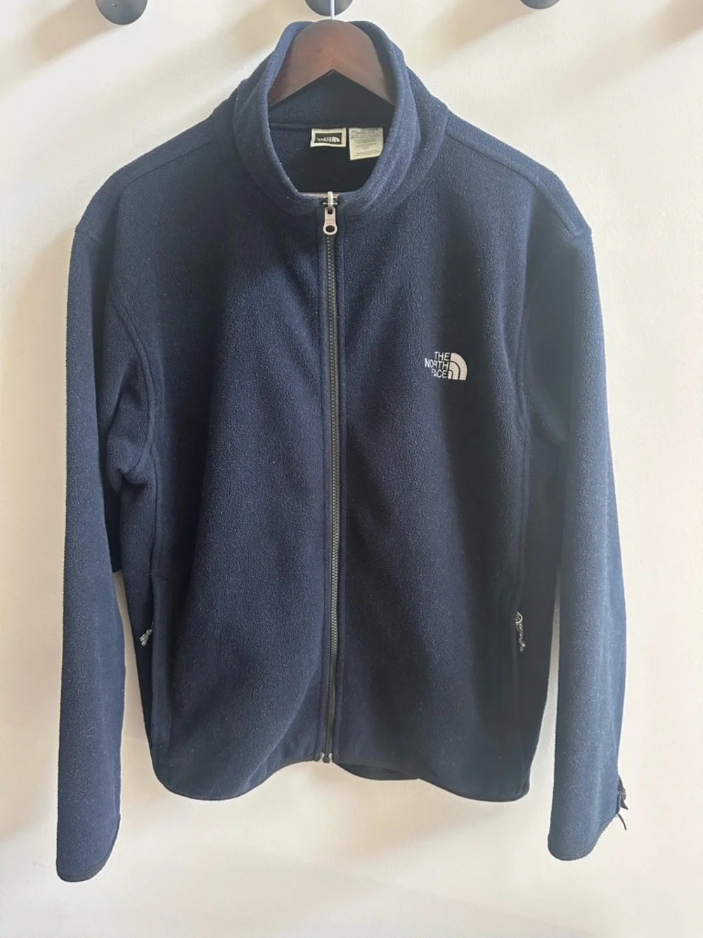 The North Face Men’s Medium Navy Full Zip Fleece Jacket Outdoor Layer